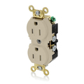 Leviton ELECTRICAL RECEPTACLES 5-15R IND GRD RECEP BRASS STRAP IVORY 5262-SGI